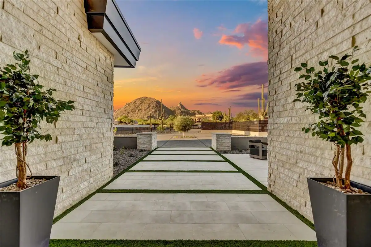 Full front elevation of the custom home