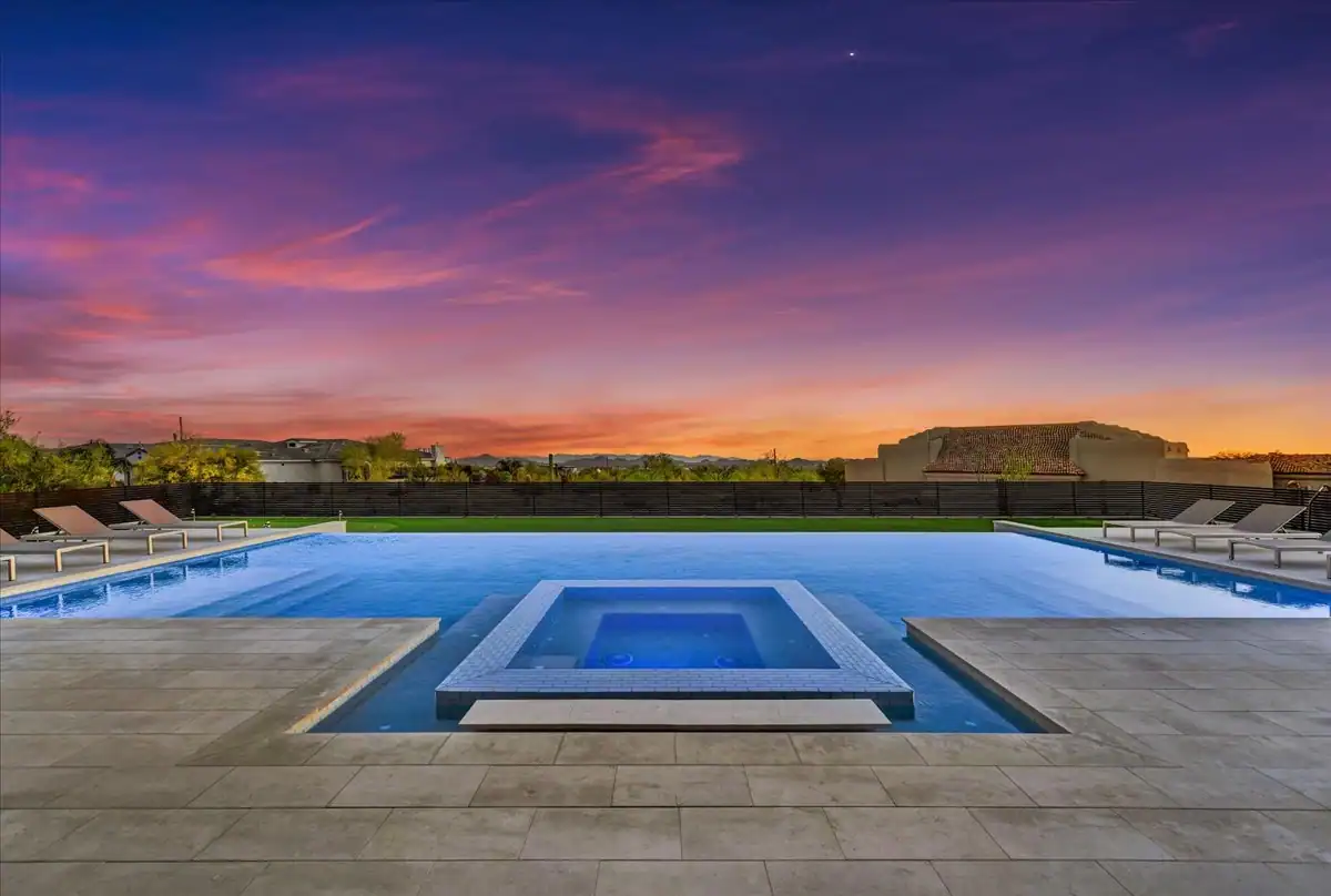 Twilight spa and pool